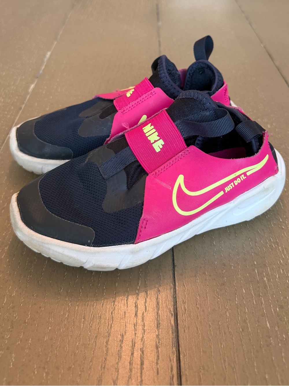 Nike Kids Slip-On Flex Runner 2 Toddler Sneakers Pink & Navy Blue Size 13C